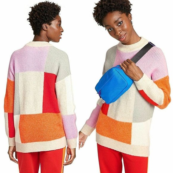 NEW LEGO x Target Colorblock Wool Blend Sweater M Longline Colorful Limited Rare - Picture 3 of 16